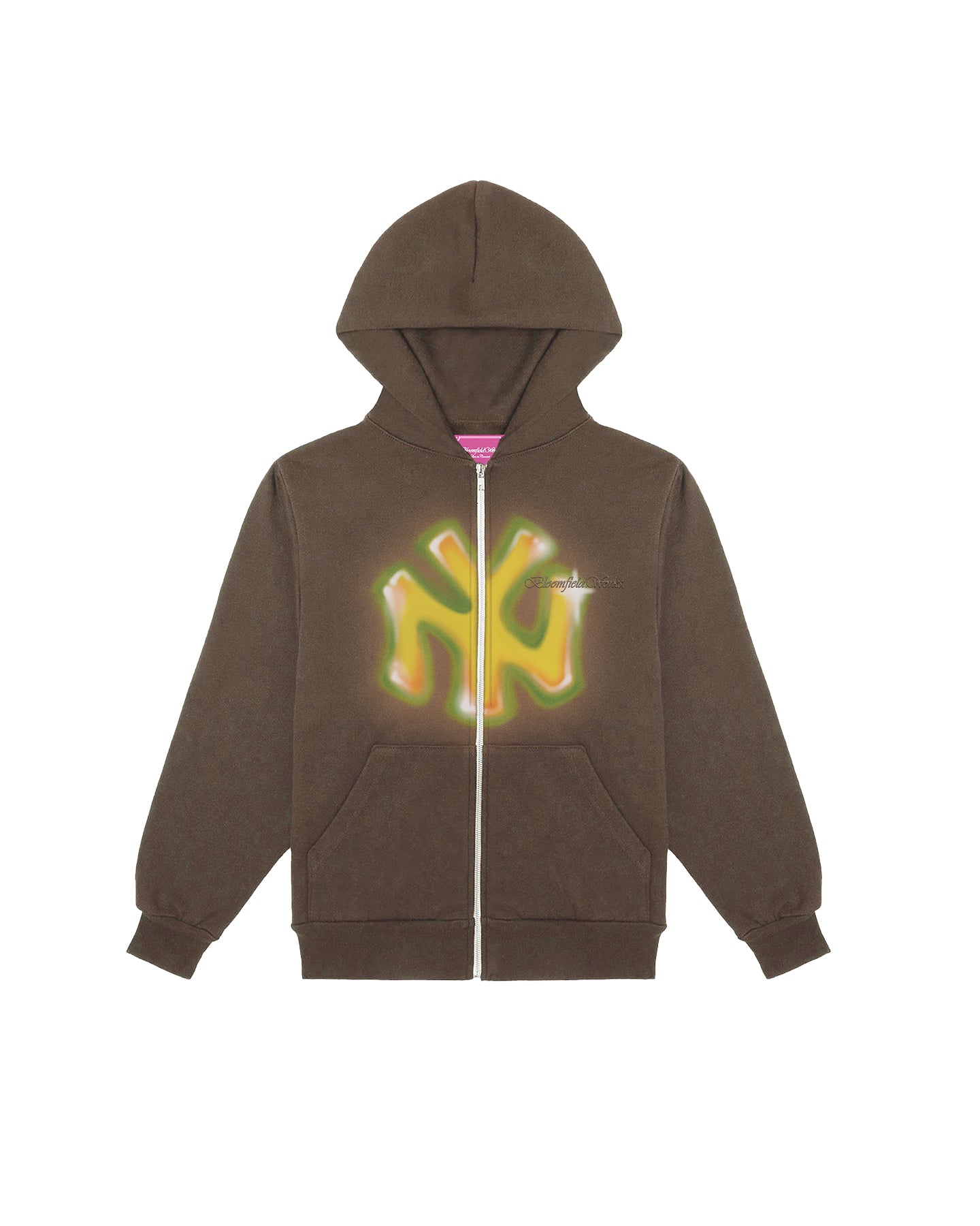 Who Jah Bless (NY Airbrush) Brown Double Zip Hoody